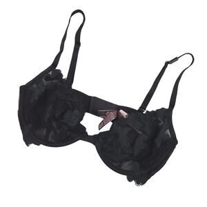 Victoria’s Secret Very Sexy Ziggy Glam Demi Bra 34D Black Floral Lace NWT $69